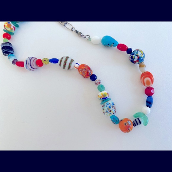 Artisan Glass Bead Choker Necklace - Picture 7 of 12